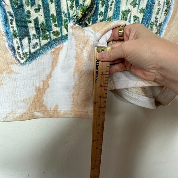 Chinatown Market Beige Tie Dye Island Arc SweatShorts Side and Back Pocket S - Picture 11 of 13